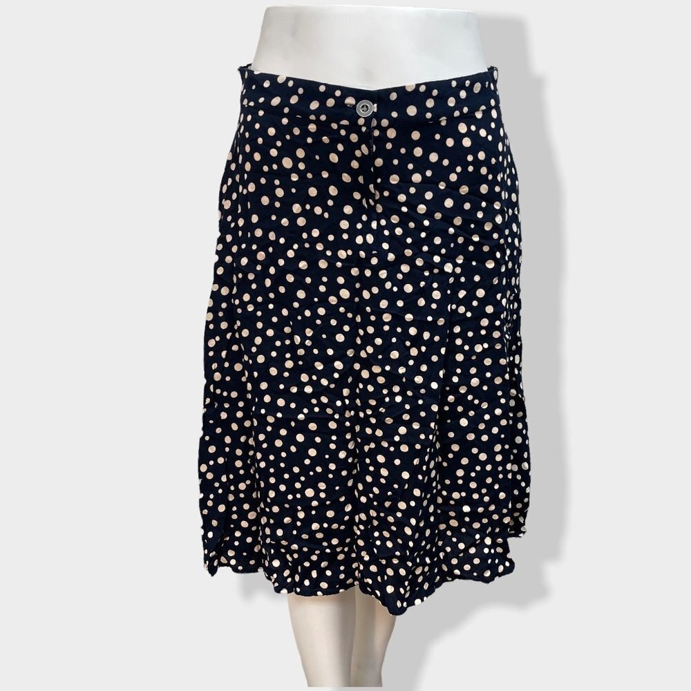 BROOKLYN Industries Navy Polka Dot Skirt‎